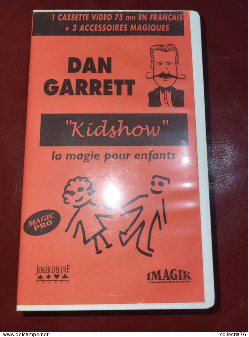 RARE CASSETTE VIDEO VHS PRESTIDIGITATION  MAGIE DAN GARRETT KIDSHOW MAGIE POUR ENFANTS 75 MINUTES - Documentales