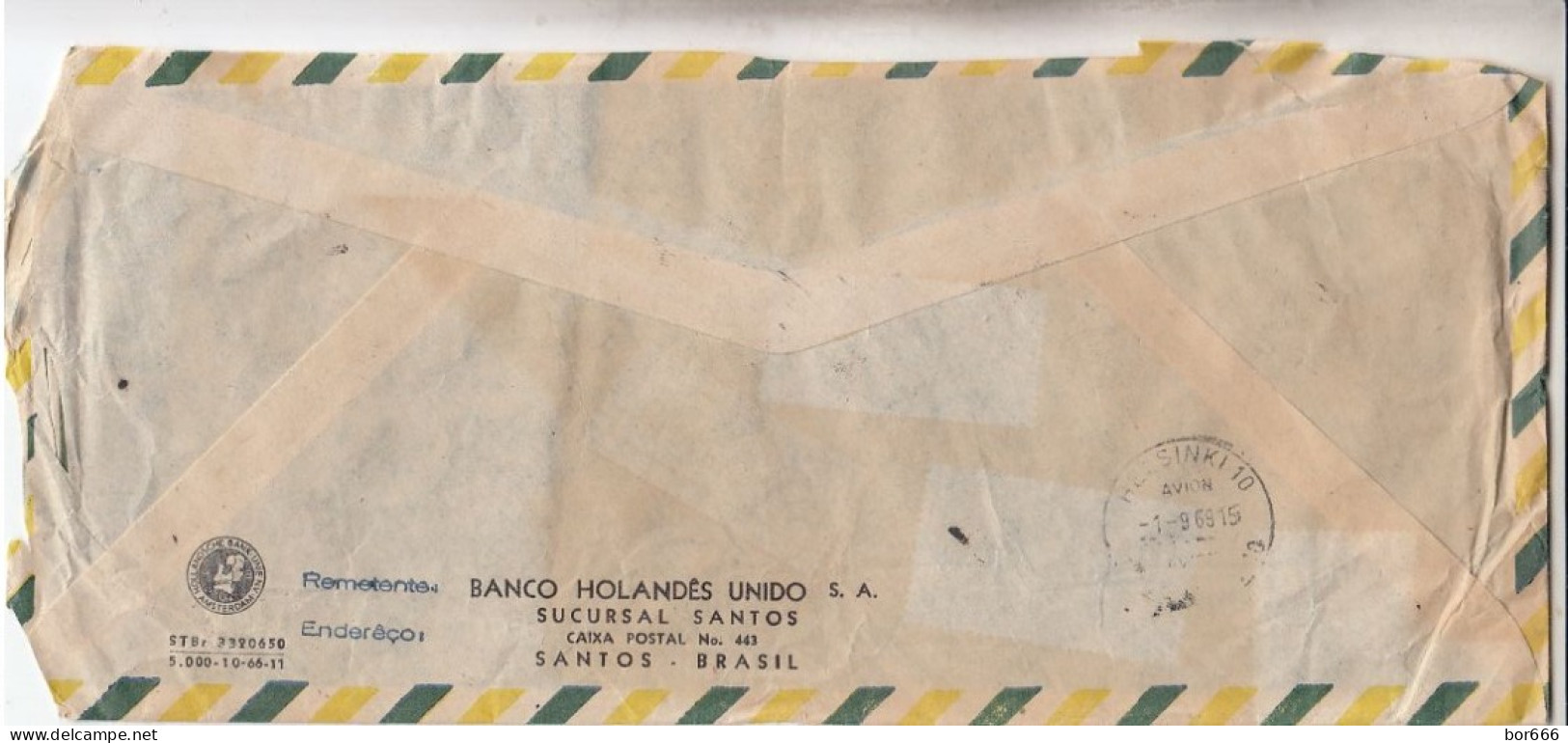 GOOD BRAZIL " REGISTERED " Postal Cover To FINLAND 1969 - Good Stamped: Persons ; Bird - Storia Postale