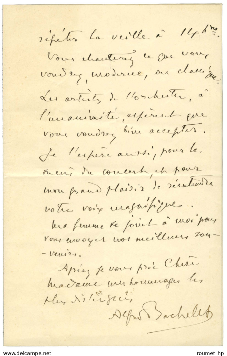 BACHELET Alfred (1864-1944), Compositeur Et Chef D'orchestre. - Sonstige & Ohne Zuordnung