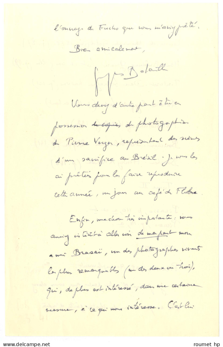 BATAILLE Georges Albert Maurice (1897-1962), écrivain Et Philosophe. - Autres & Non Classés