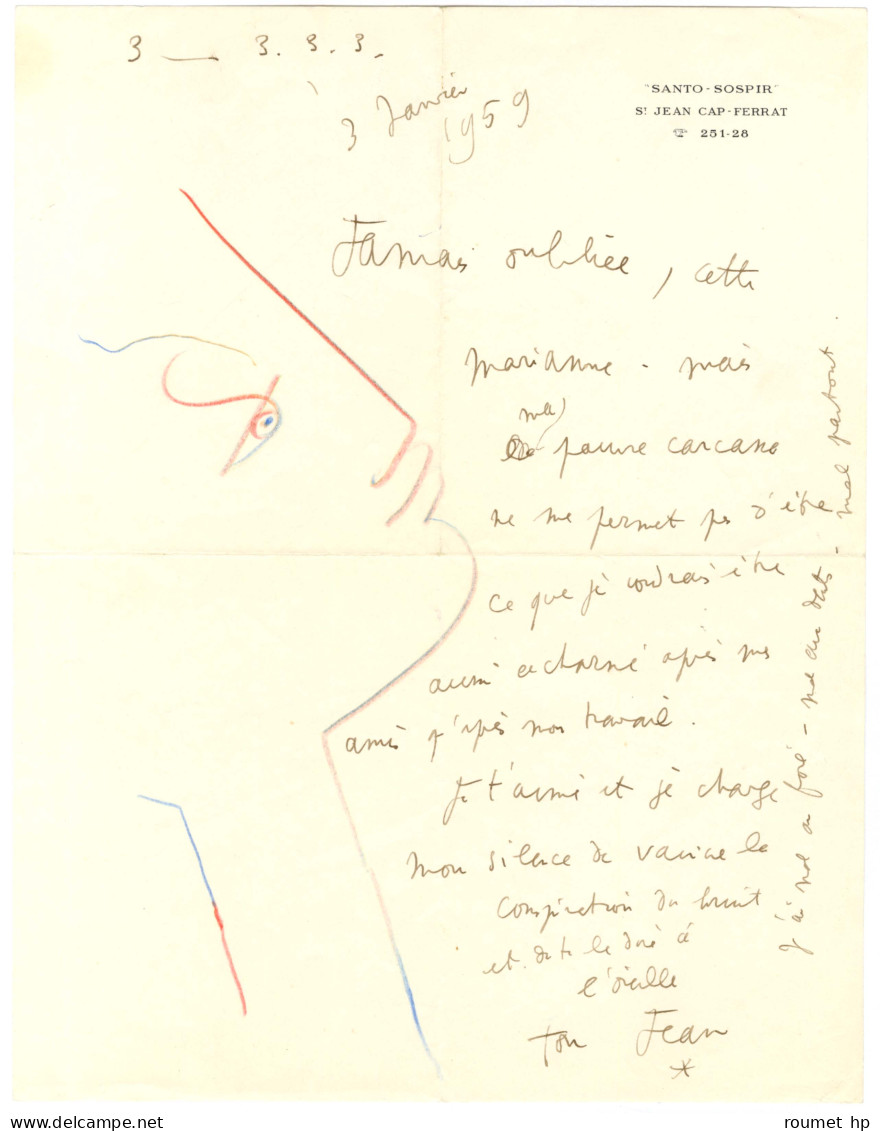 COCTEAU Jean (1889-1963), écrivain, Peintre Et Cinéaste, De L'Académie Française. - Otros & Sin Clasificación