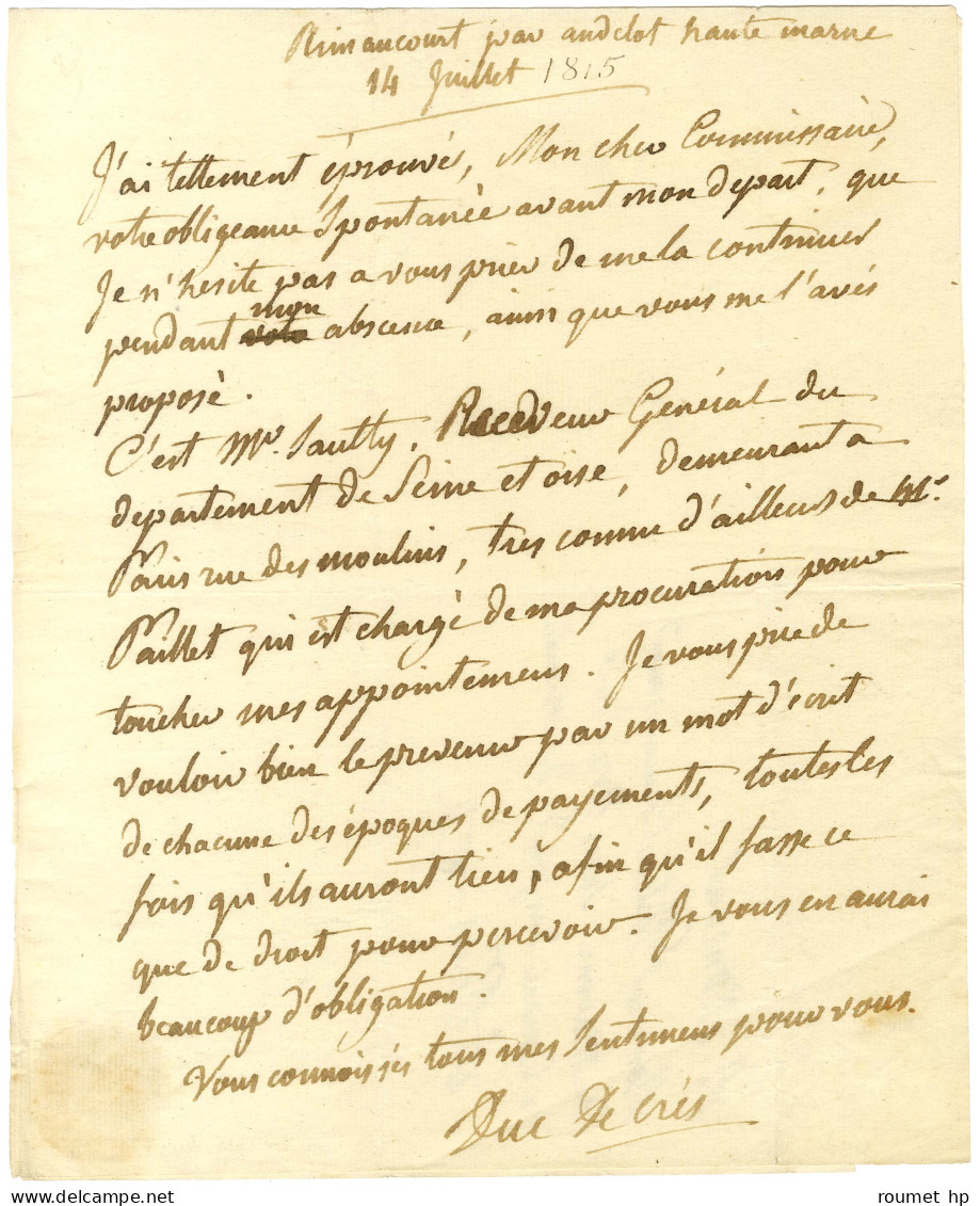 DECRÈS Denis, Duc (1761-1820), Amiral, Ministre De La Marine Et Des Colonies. - Autres & Non Classés