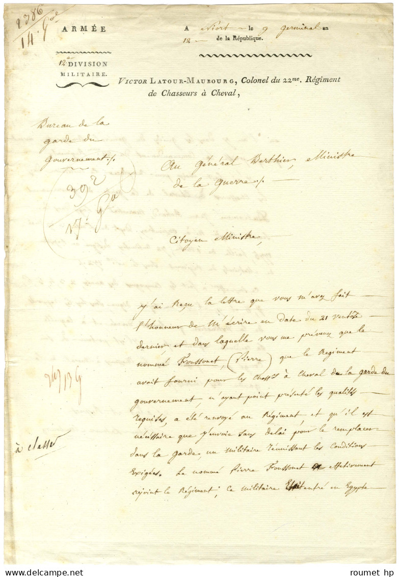 TOUR-MAUBOURG Marie Victor Nicolas De Fay De La (1768-1850), Général Et Ministre De La Guerre. - Autres & Non Classés