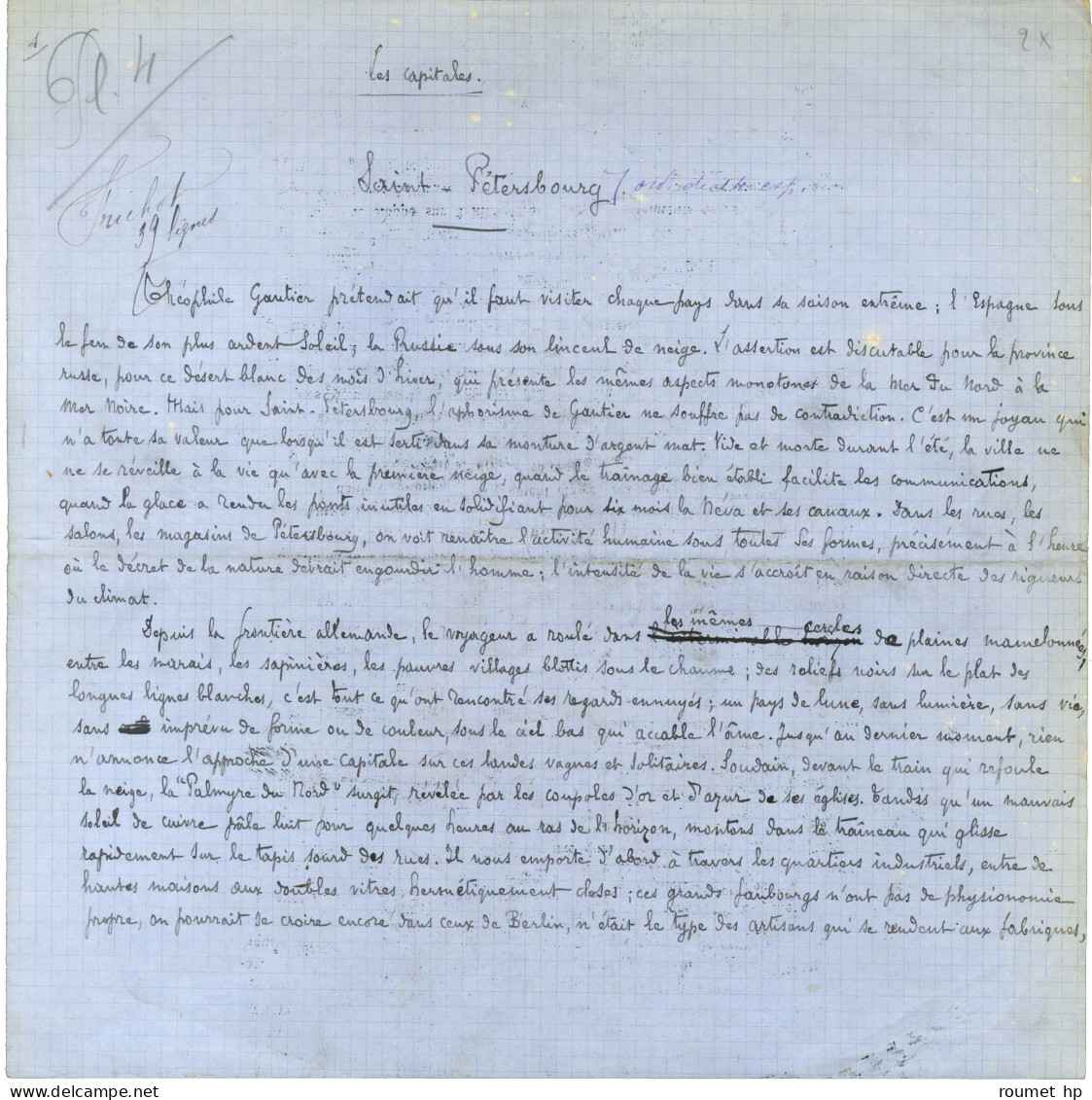 VOGÜÉ Eugène-Melchior De (1848-1910), écrivain, Diplomate, Homme Politique Et Académicien Français -/- SAINT-PETERSBOURG - Andere & Zonder Classificatie