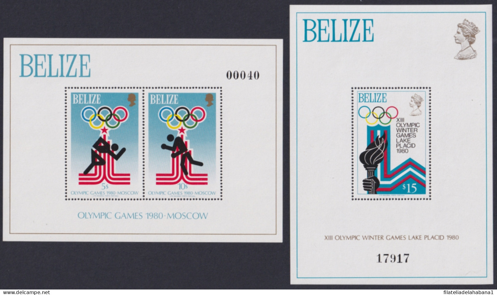 F-EX46652 BELIZE MNH 1980 WINTER OLYMPIC GAMES WINTER LAKE PLACID & MOCOW. - Winter 1980: Lake Placid