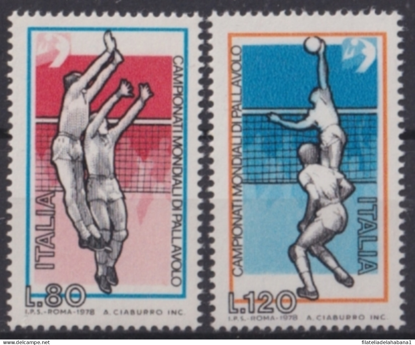F-EX48220 ITALY MNH 1978 WORLD CHAMPIONSHIP OF VOLLEYBALL.  - Volley-Ball