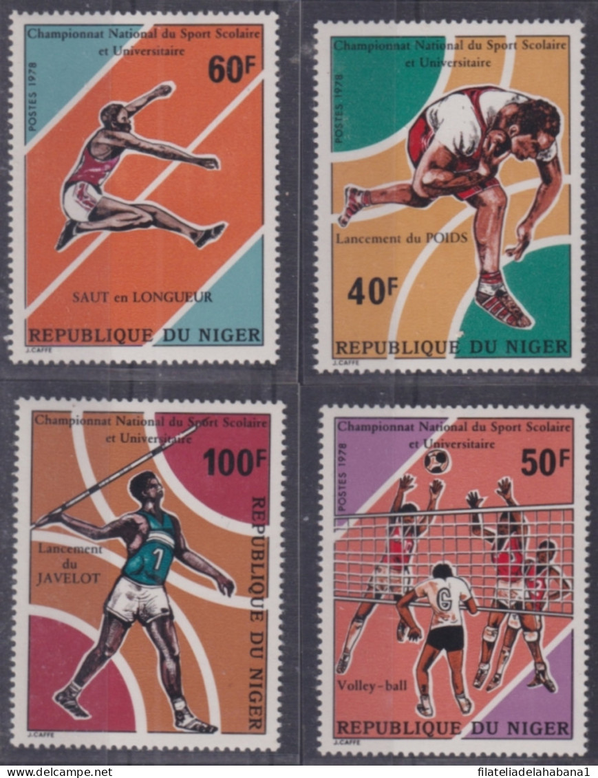 F-EX48231 NIGER 1978 MNH NATIONAL YOUNG GAMES VOLLEYBALL JAVELIN.  - Pallavolo