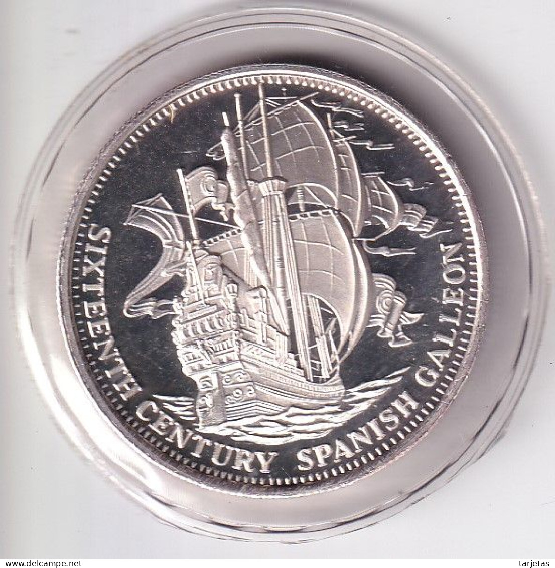 MONEDA DE PLATA DE ESTADOS UNIDOS DE 1 ONZA DE SIXTEENTH VENTURY SPANISH CALLEON (BARCO-SHIP) - Gedenkmünzen