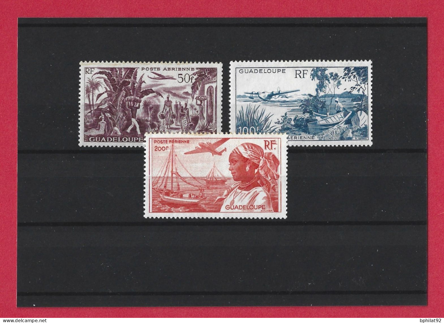 !!! GUADELOUPE, TIMBRES DE POSTE AÉRIENNE NUMÉROS 13/15, NEUFS, SANS CHARNIÈRES - Luftpost