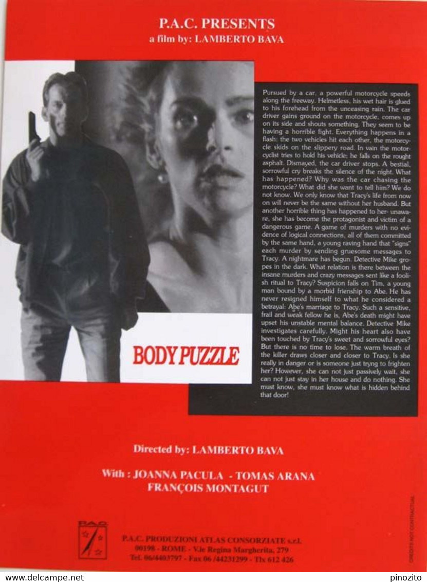 Mini Poster Film BODYPUZZLE 1992 Lamberto Bava Joanna Pacula Tomas Arana François Montagut - Cinema Advertisement