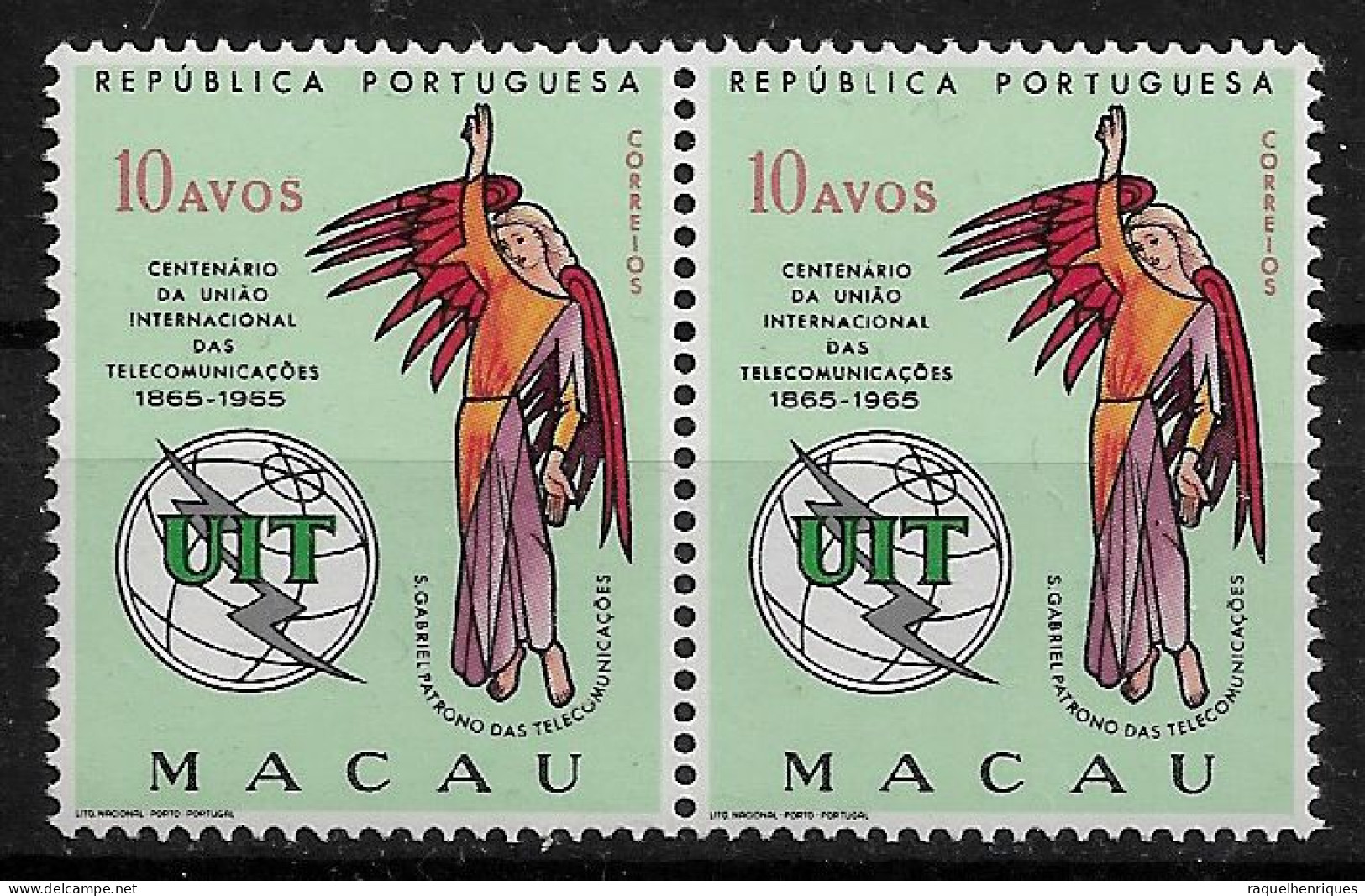 MACAU 1965 The 100th Anniversary Of I.T.U. PAIR MNH (NP#72-P17-L8) - Ongebruikt