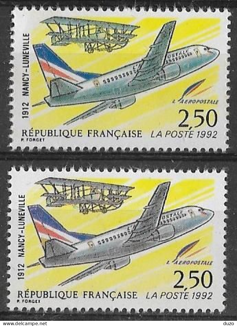 France 1992 - Variété - Liaison Postale Aérienne  - Nancy - Lunéville. - Y&T N° 2778 ** Neufs Luxe (voir Descriptif) TB. - Unused Stamps