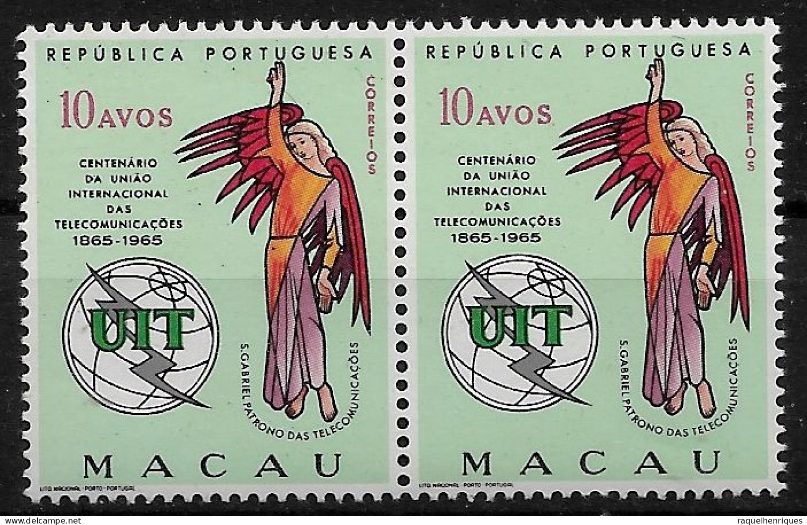 MACAU 1965 The 100th Anniversary Of I.T.U. PAIR MNH (NP#72-P17-L9) - Nuovi