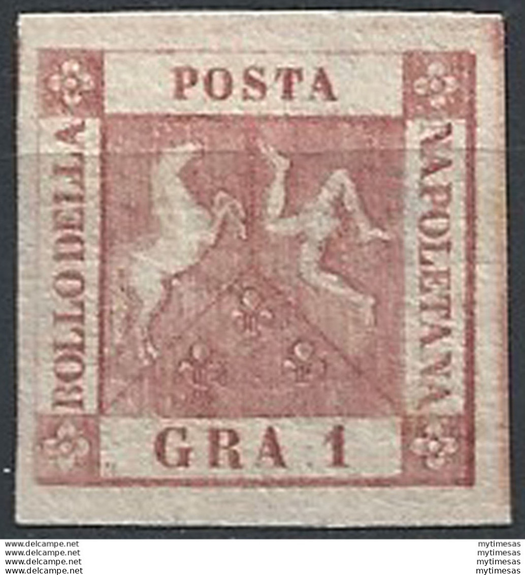 1858 Napoli 1 Grano Carminio MNH Sassone N. 4a - Napoli