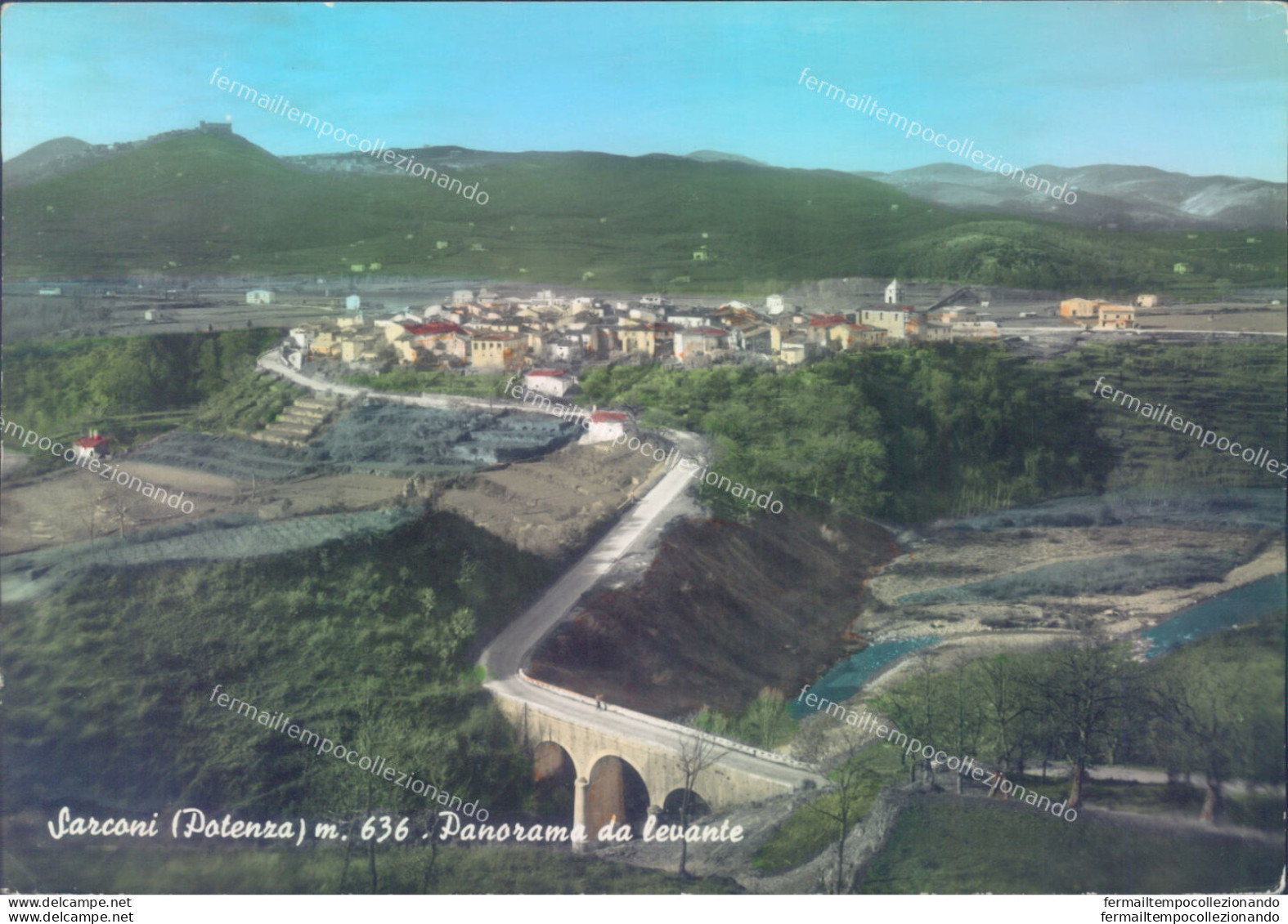 Ae512 Cartolina Sarconi Panorama Da Levante Provincia Di Potenza - Potenza