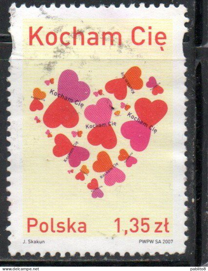 POLONIA POLAND POLSKA 2007 LOVE 1.35z USED USATO OBLITERE' - Oblitérés