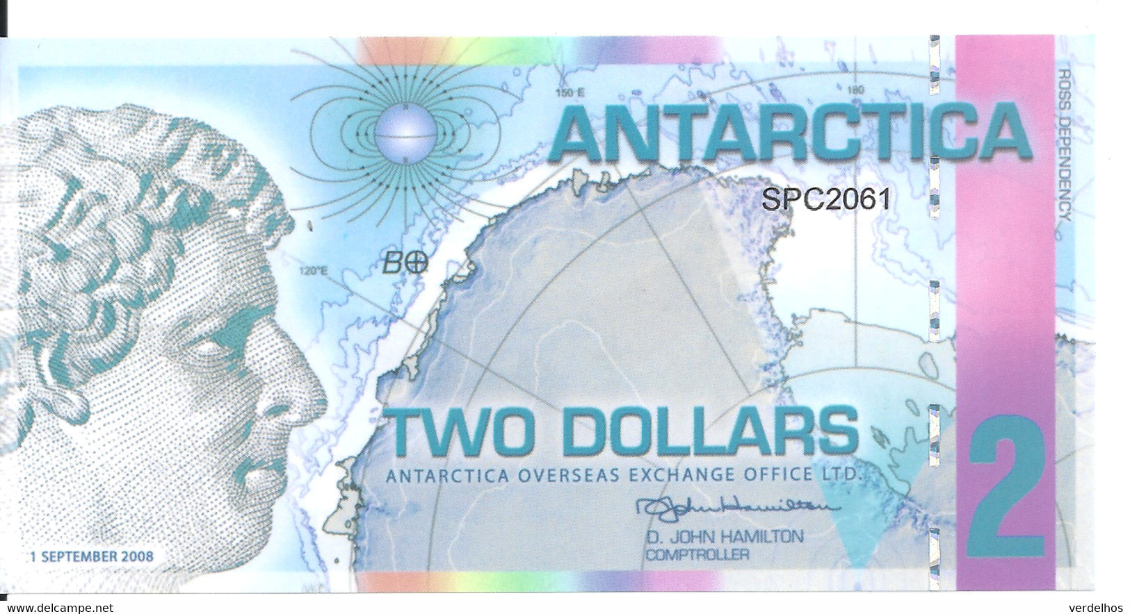 ANTARCTICA 2 DOLLARS 2008 Polymer UNC - Other - America