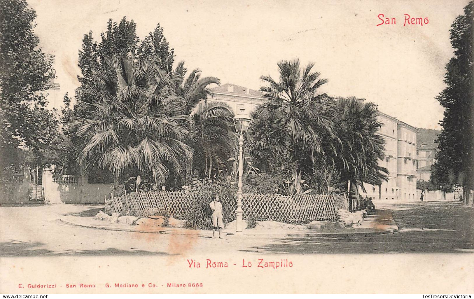 ITALIE - San Remo - Via Roma - Lo Zampillo - Enfant - Parc - Dos Non Divisé -  Carte Postale Ancienne - Autres & Non Classés