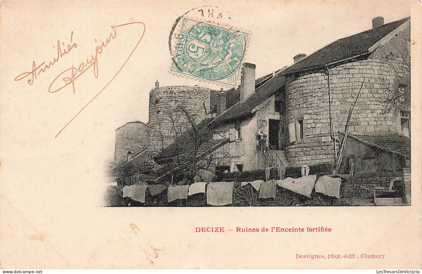 FRANCE - Decize - Ruines De L'Enceinte Fortifiée - Linges étendus - Dos Non Divisé - Carte Postale Ancienne - Decize