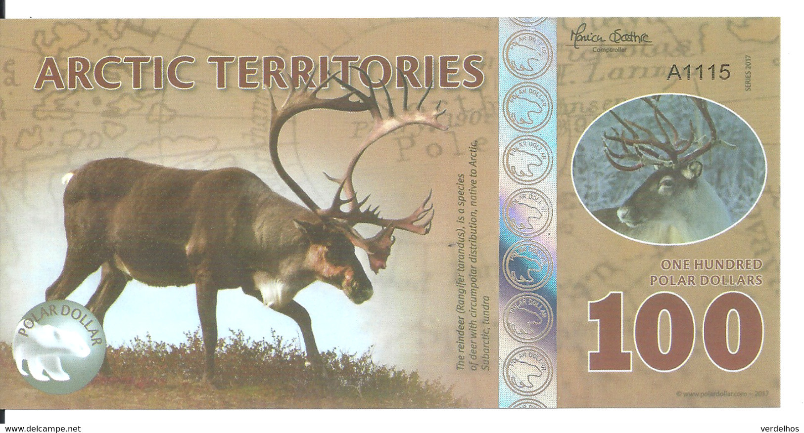 ARCTIC TERRITORIES 100 POLAR DOLLARS 2017 Polymer UNC - Sonstige – Amerika