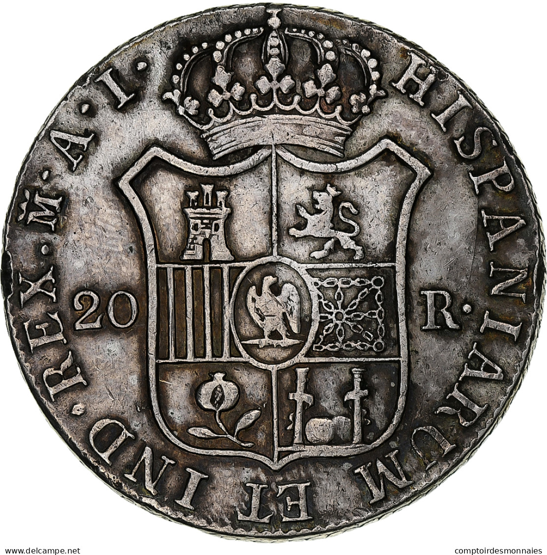 Espagne, Joseph Napoleon, 20 Réales, 1812, Madrid, Argent, TTB - Erstausgaben