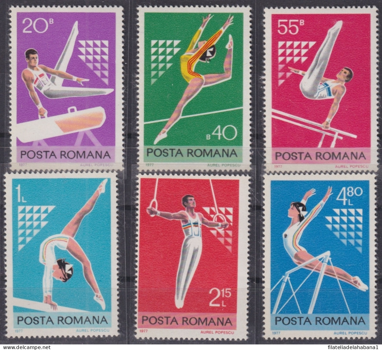 F-EX48237 RUMANIA 1977 MNH SPORT ARTISTICS GIMNASTICS - Gymnastique