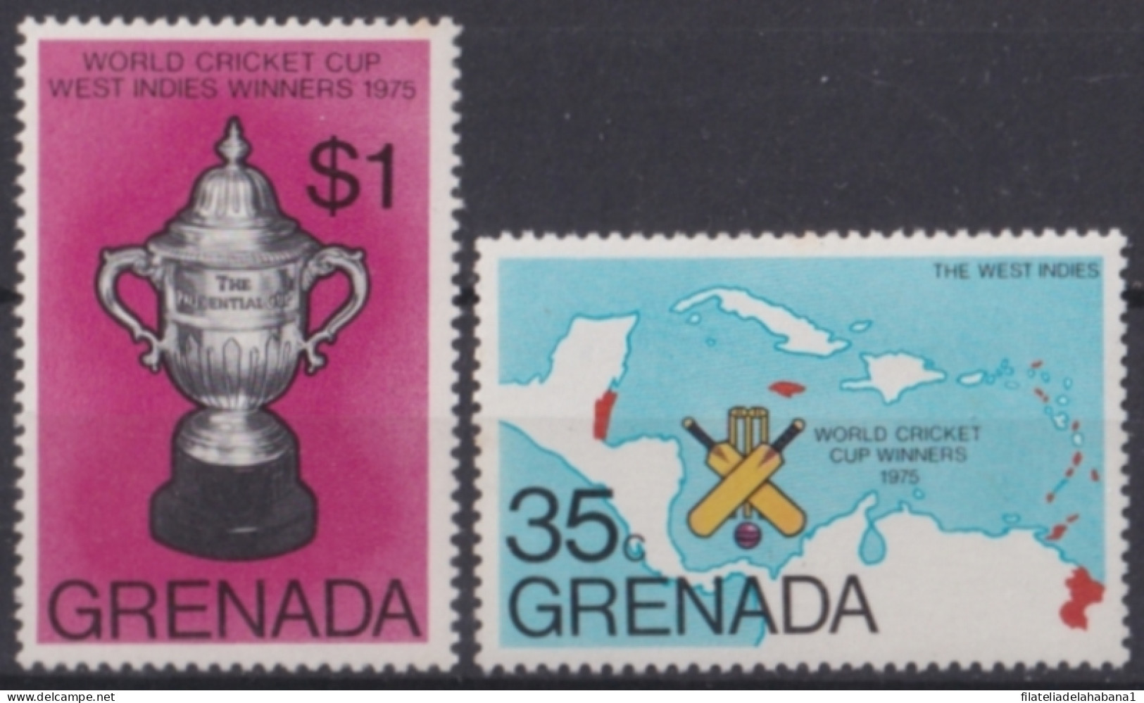 F-EX48244 GRENADA MNH 1975 WORLD CRICKET CHAMPIONSHIP WINNER.  - Cricket