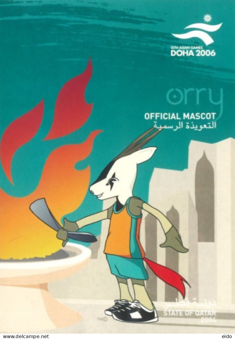 QATAR.  - 2004 - ORRY OFFICIAL MASCOT POSTCARD OF 15th ASIAN GAMES, DOHA 2006, MINT NOT USED. - Qatar