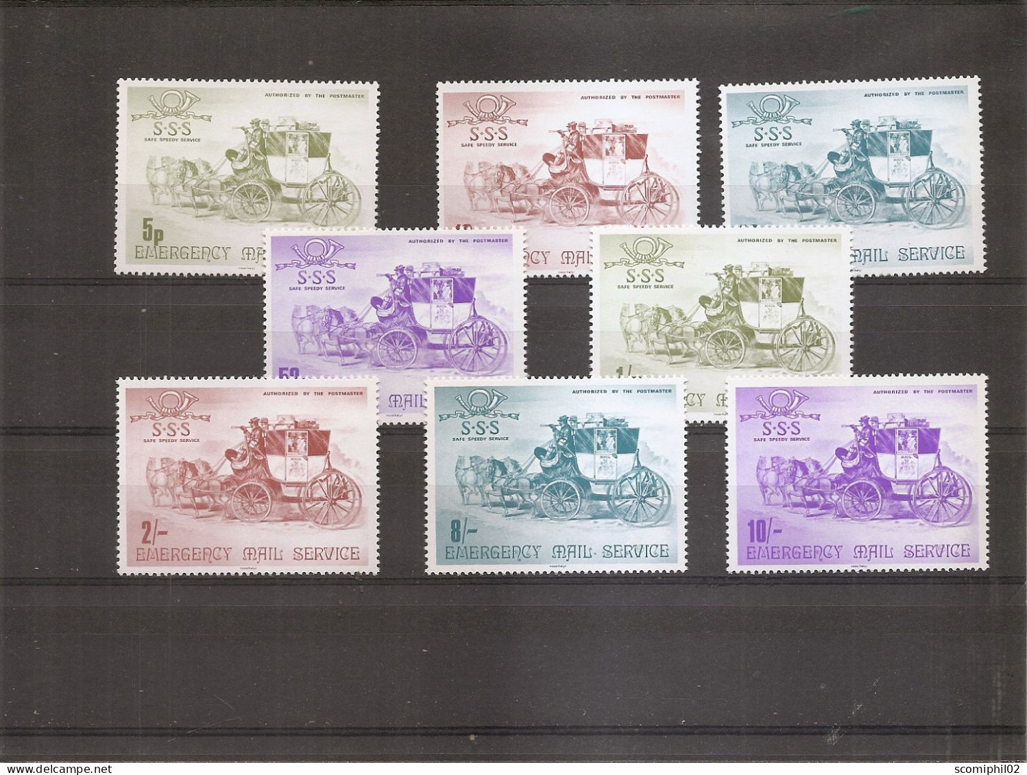 Diligences ( Lot De 8 Timbres Privés XXX -MNH - De Grande-Bretagne ) - Kutschen