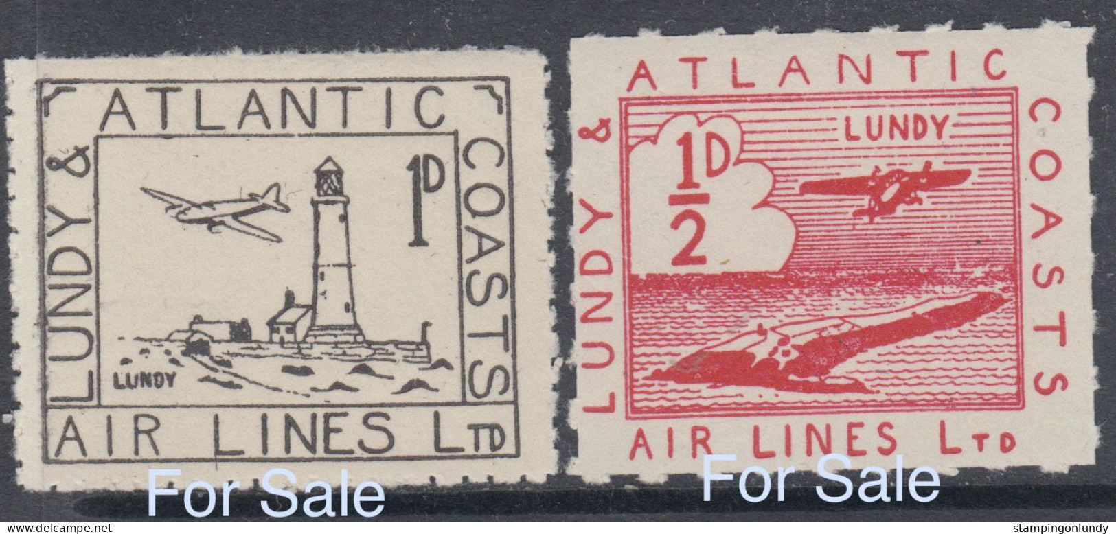 01. #L08 Great Britain Lundy Stamp 1939 LACAL Airs Pair Retirment Sale Price Slashed! - Ortsausgaben
