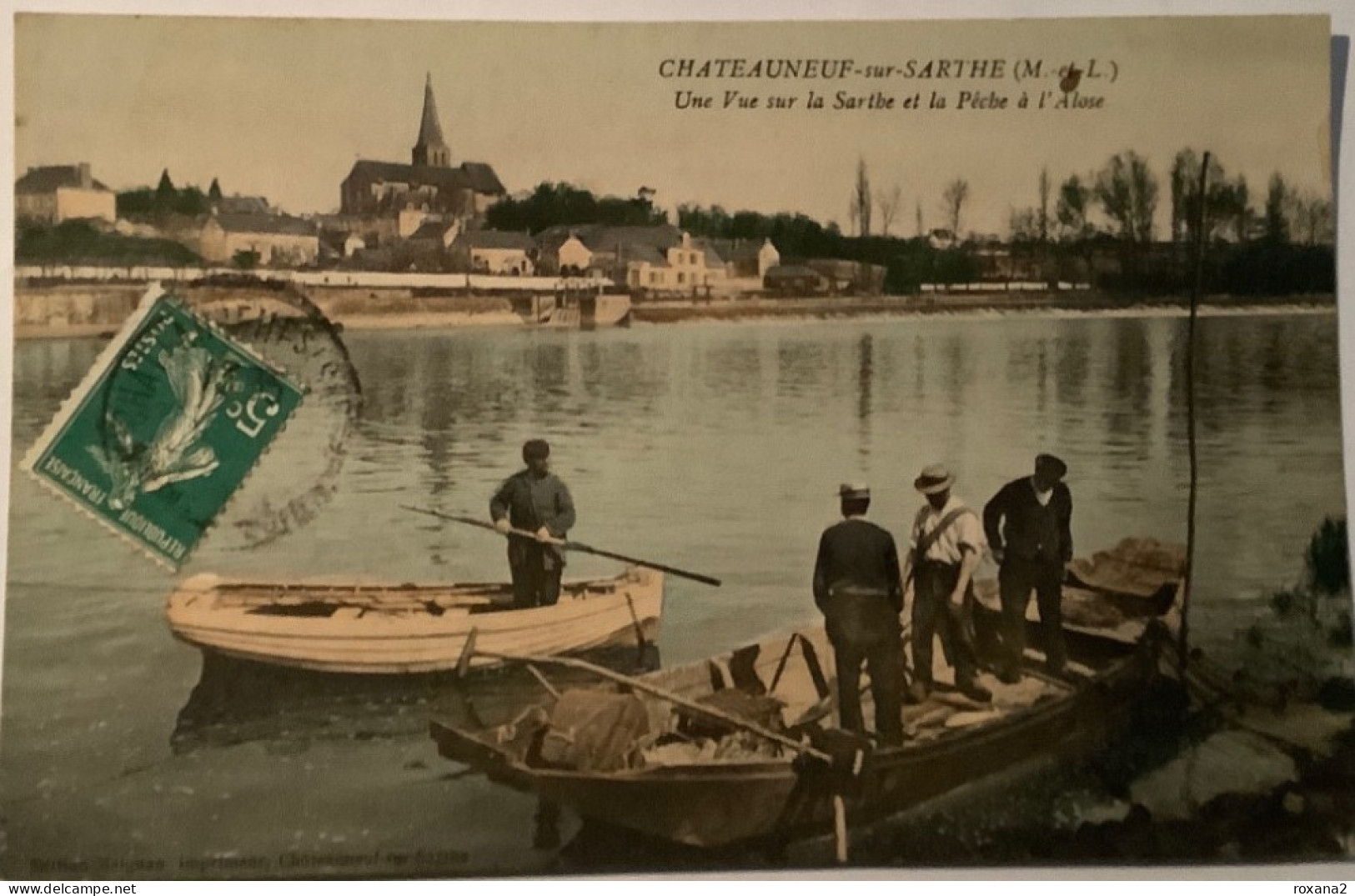 49 Chateauneuf Sur Sarthe « Une Vue Sur La Sarthe Et La Pêche A L’Alose » - Chateauneuf Sur Sarthe