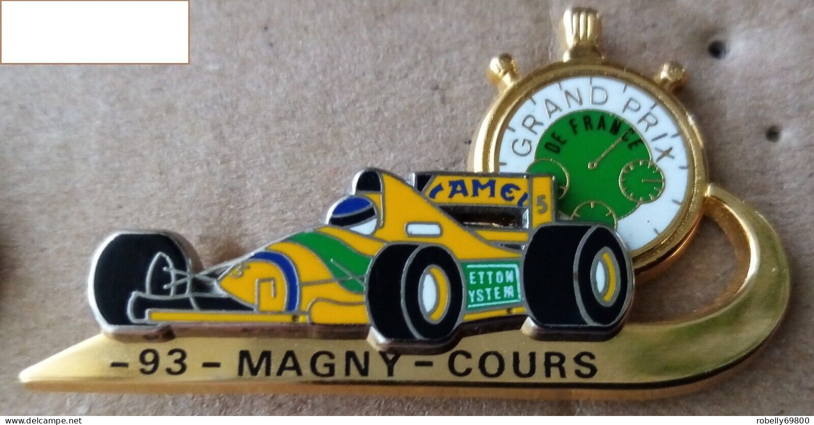 Pin's Badge M SCHUMACHER BENETTON N°5 GRAND PRIX MAGNY COURS 1993 N° 19/300 - F1