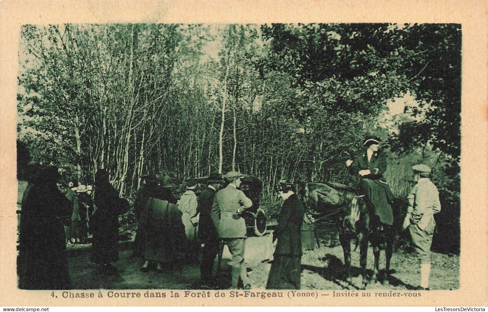 FRANCE - Yonne - Chasse à Courre Dans La Forêt De St Fargeau - Invités Au Rendez Vous - Carte Postale Ancienne - Saint Fargeau Ponthierry