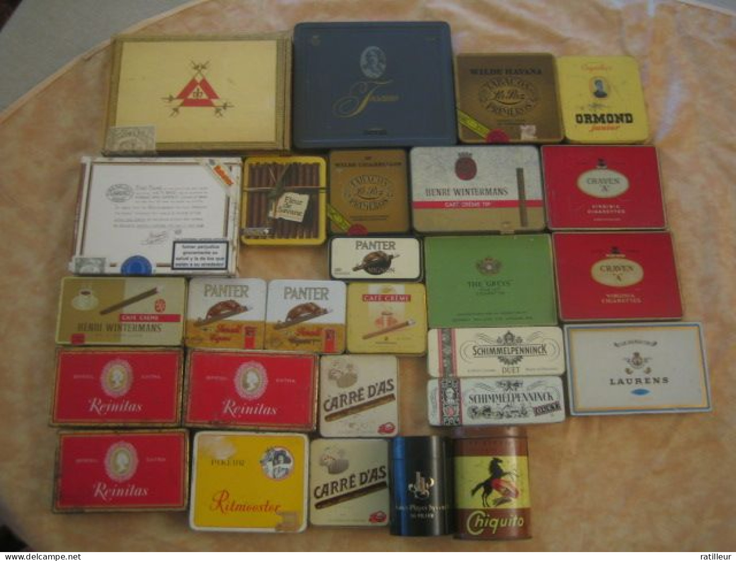 Boites Vides De Cigares Et Cigarettes Anciennes : Lot De 28 Pièces - Schnupftabakdosen (leer)