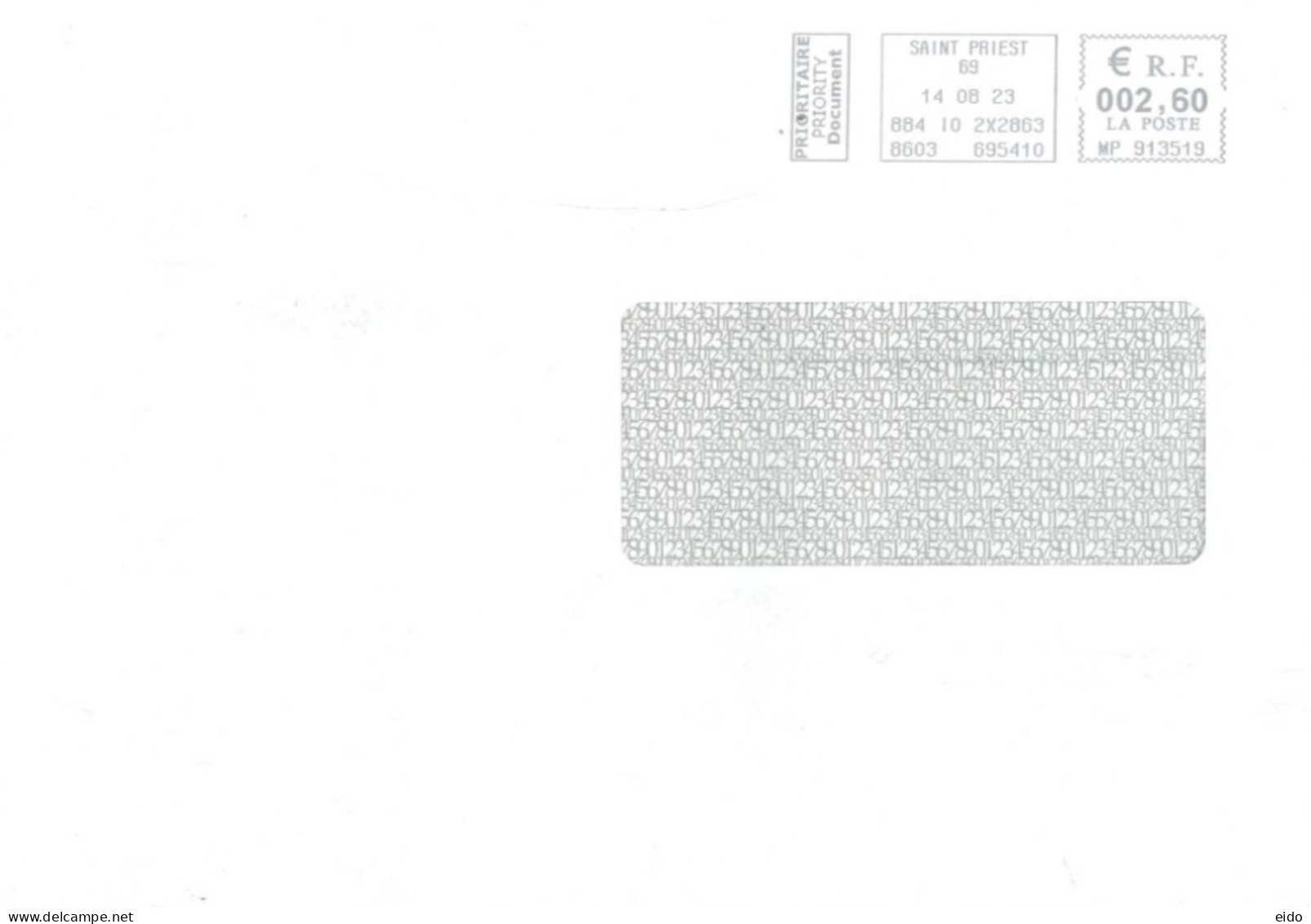 FRANCE - 2023 - POSTAL FRANKING MACHINE COVER TO DUBAI. - Covers & Documents