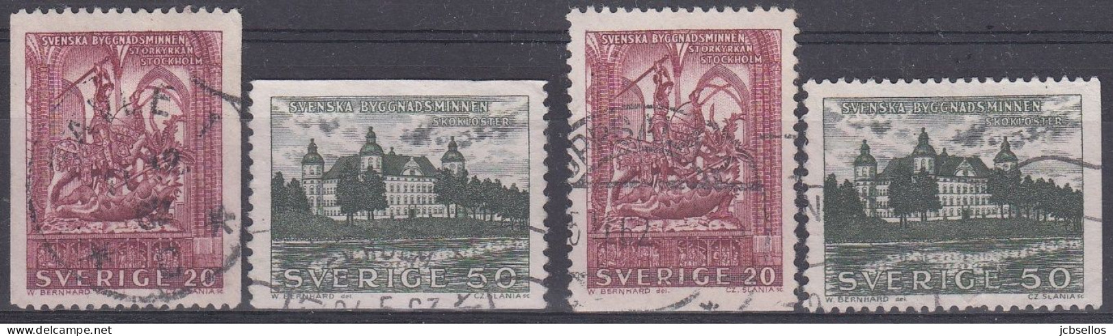 SUECIA 1962 Nº 495/96 + 495a/96a USADO - Oblitérés