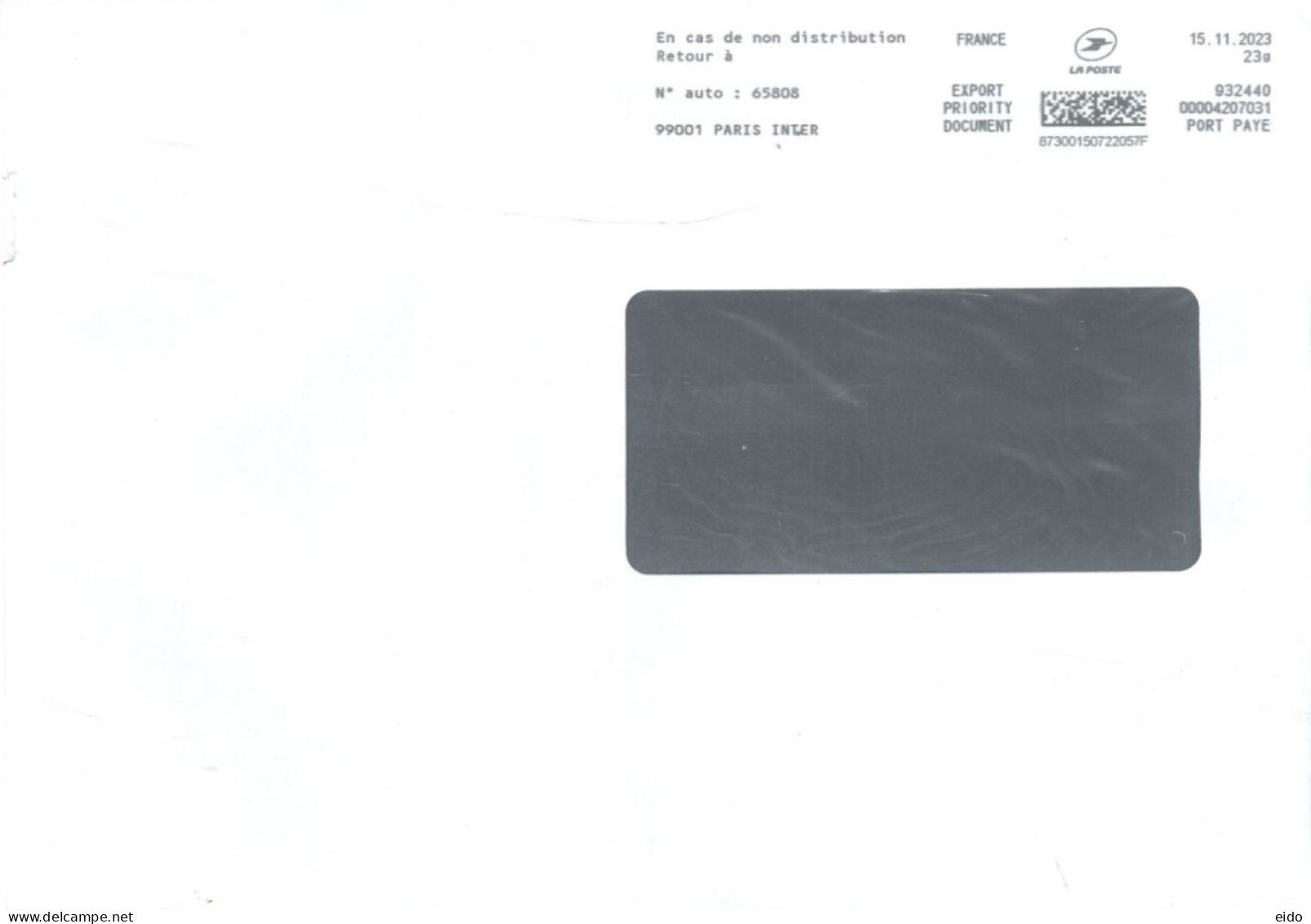 FRANCE - 2023 - POSTAL FRANKING MACHINE COVER TO DUBAI. - Brieven En Documenten