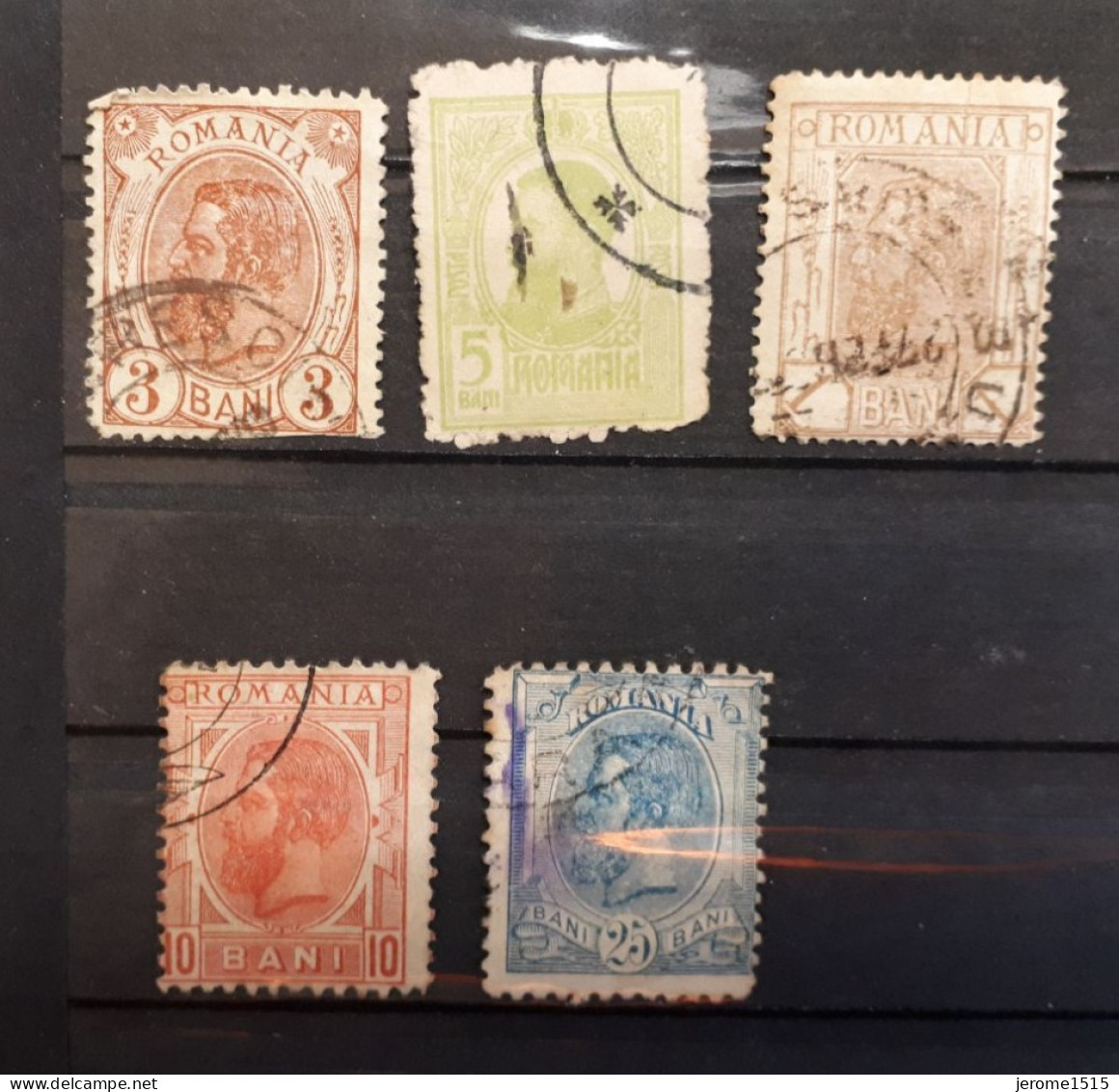 Timbres Roumanie :  1893 - 1920, 2B, 3B, 5B, 10B, 25 Bani  & - Oblitérés