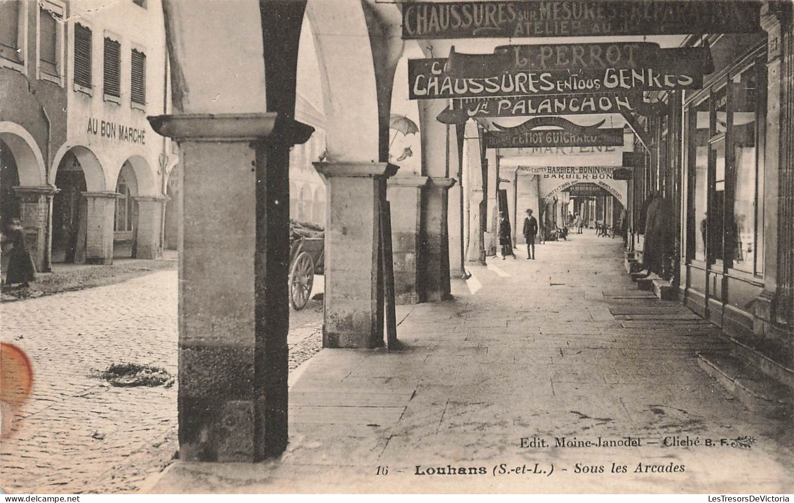 FRANCE - Louhans - Sous Les Arcades - Barbier Bonin - Chaussures - L Perrot - Carte Postale Ancienne - Louhans