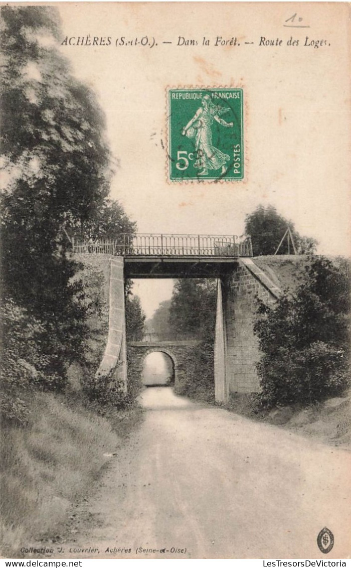 FRANCE - Acheres - Dans La Forêt - Route Des Loges - Carte Postale Ancienne - Acheres