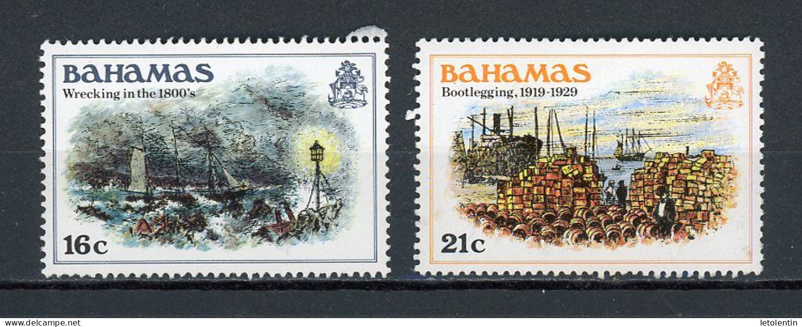 BAHAMAS : HISTOIRE DE L'ARCHIPEL  - N° Yvert 458+460** - Bahamas (1973-...)