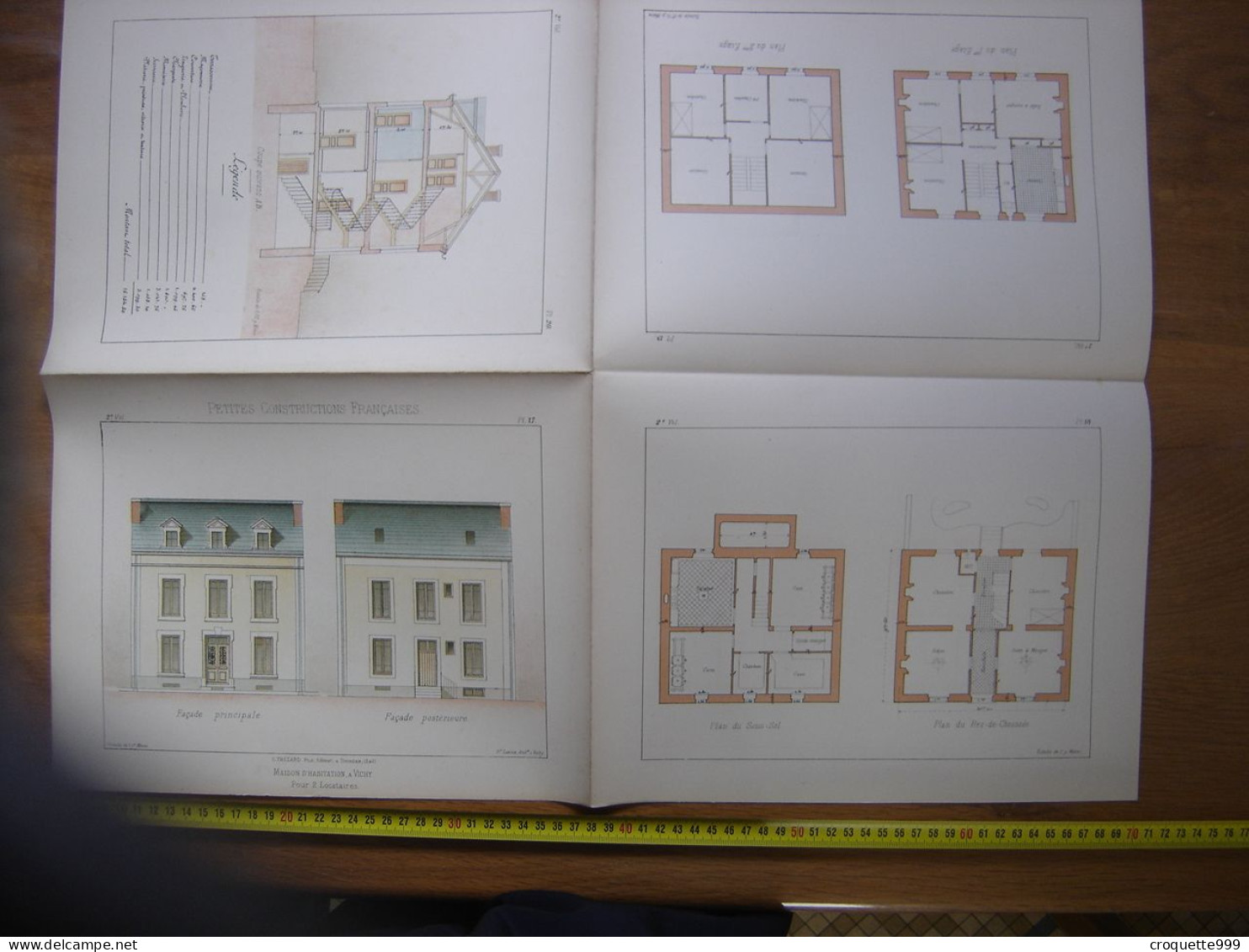 XXe Planche PETITES CONSTRUCTIONS FRANCAISES Maison D'habitation A Vichy Thezard - Architecture