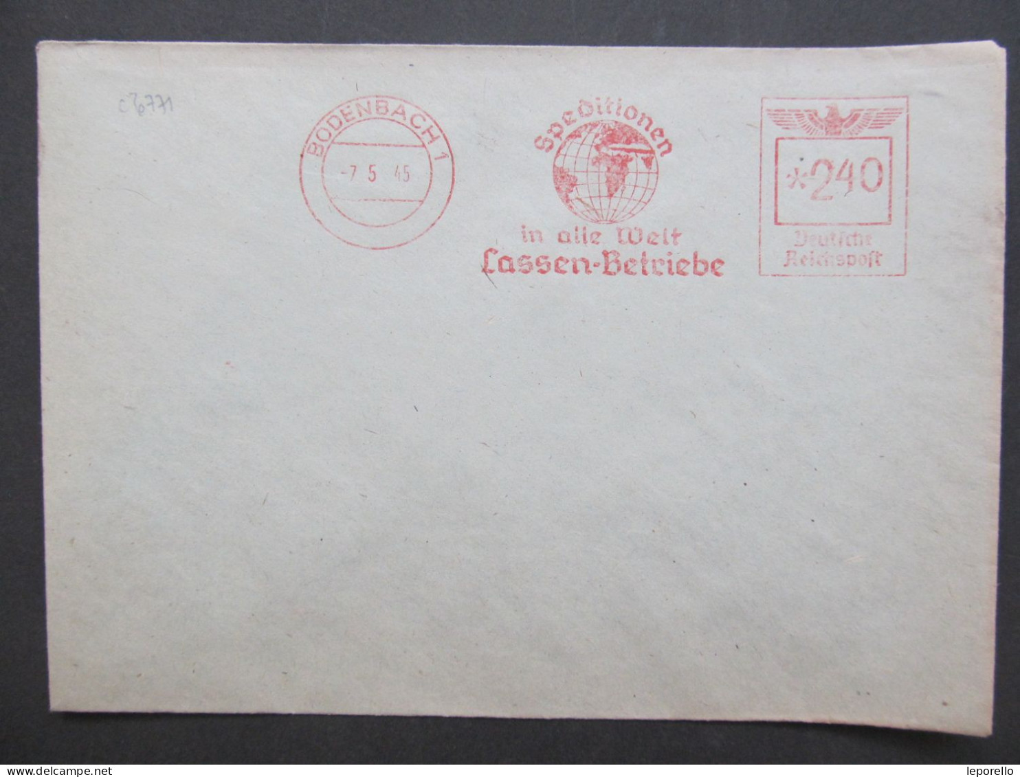 BRIEF Bodenbach Děčín 7.5.1945 ! Frankotyp Frankotype Postfreistempel Sudetenland // P2691 - Sudetenland