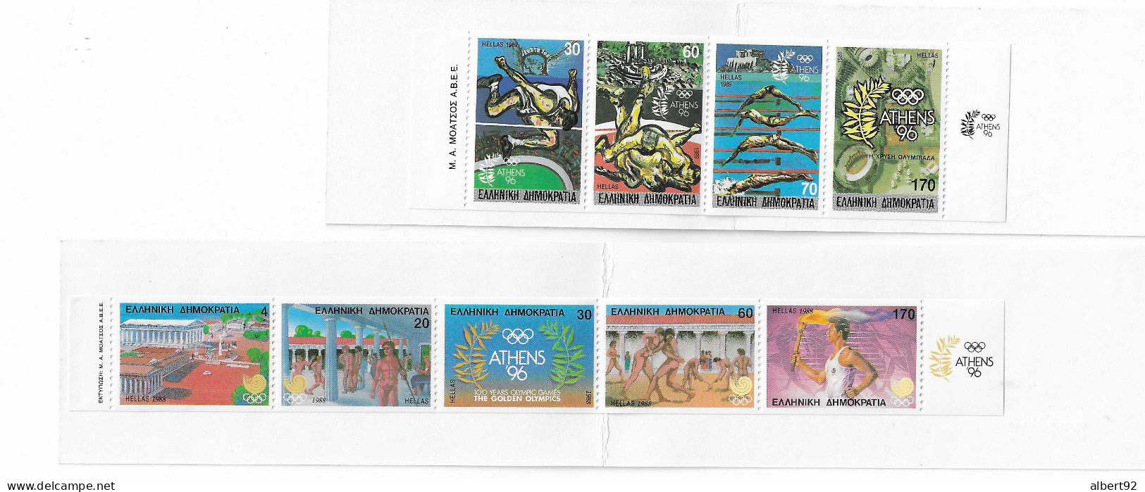 1996 Grèce:  Centenaire Des Premiers Jeux Olympiques De L'ère Moderne à Athènes 1896: 2 Carnets ** - Summer 1996: Atlanta