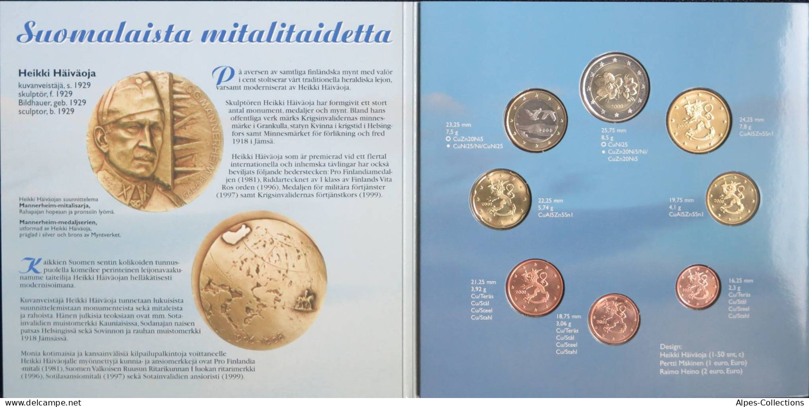 FIX1999.1 - COFFRET BU FINLANDE - 3 Séries 1999 / 2000 /2001 - 1 Cent à 2 Euros - Finlandia