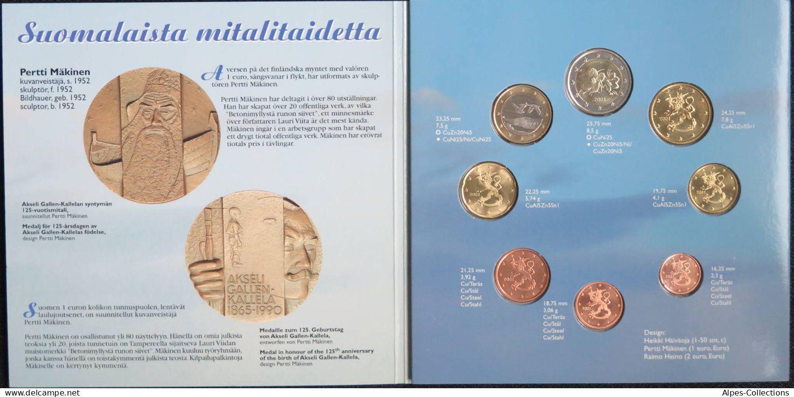 FIX1999.1 - COFFRET BU FINLANDE - 3 Séries 1999 / 2000 /2001 - 1 Cent à 2 Euros - Finlandia