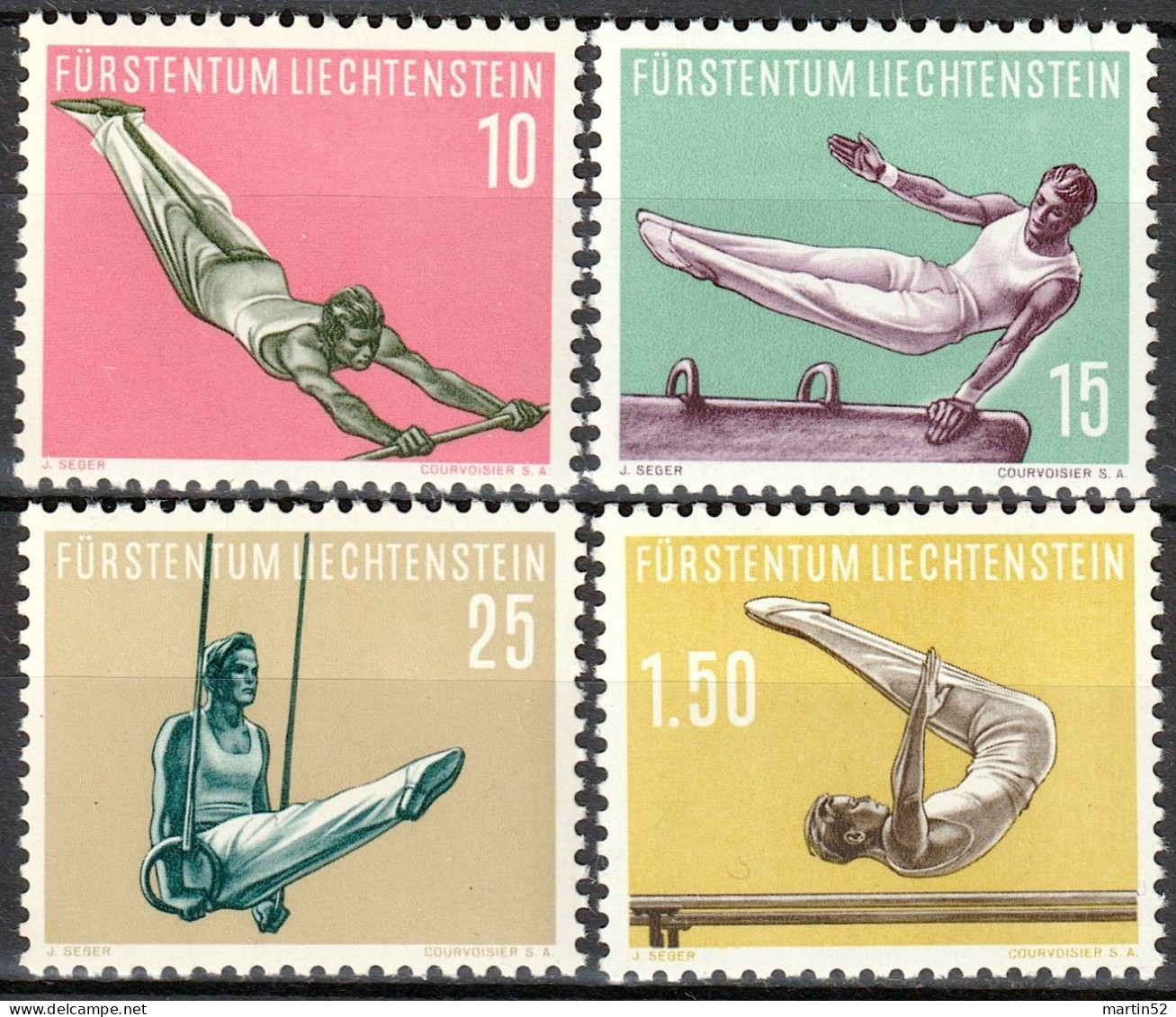 Liechtenstein 1957: Sport IV Turnen Gymnastique Zu 297-300 Mi.353-356 Yv 315-318 ** Postfrisch MNH (Zumstein CHF 55.00) - Used Stamps