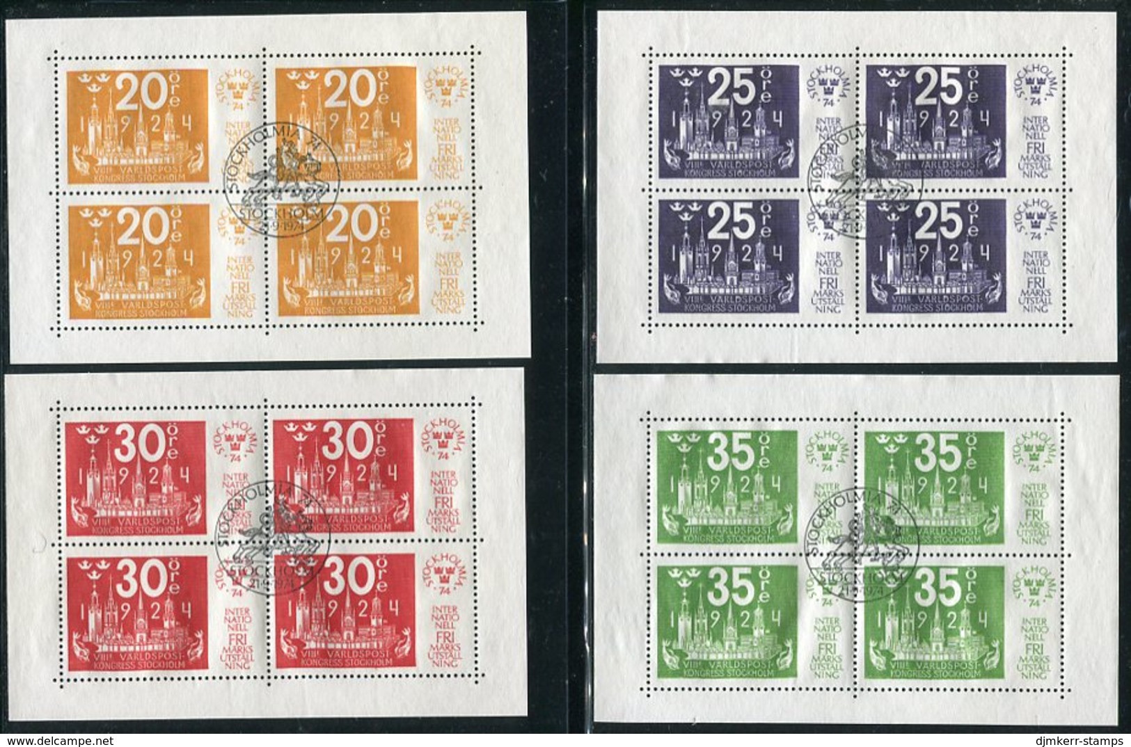 SWEDEN 1974 STOCKHOLMIA '74 Blocks, Used.  Michel Block 2-5 - Used Stamps