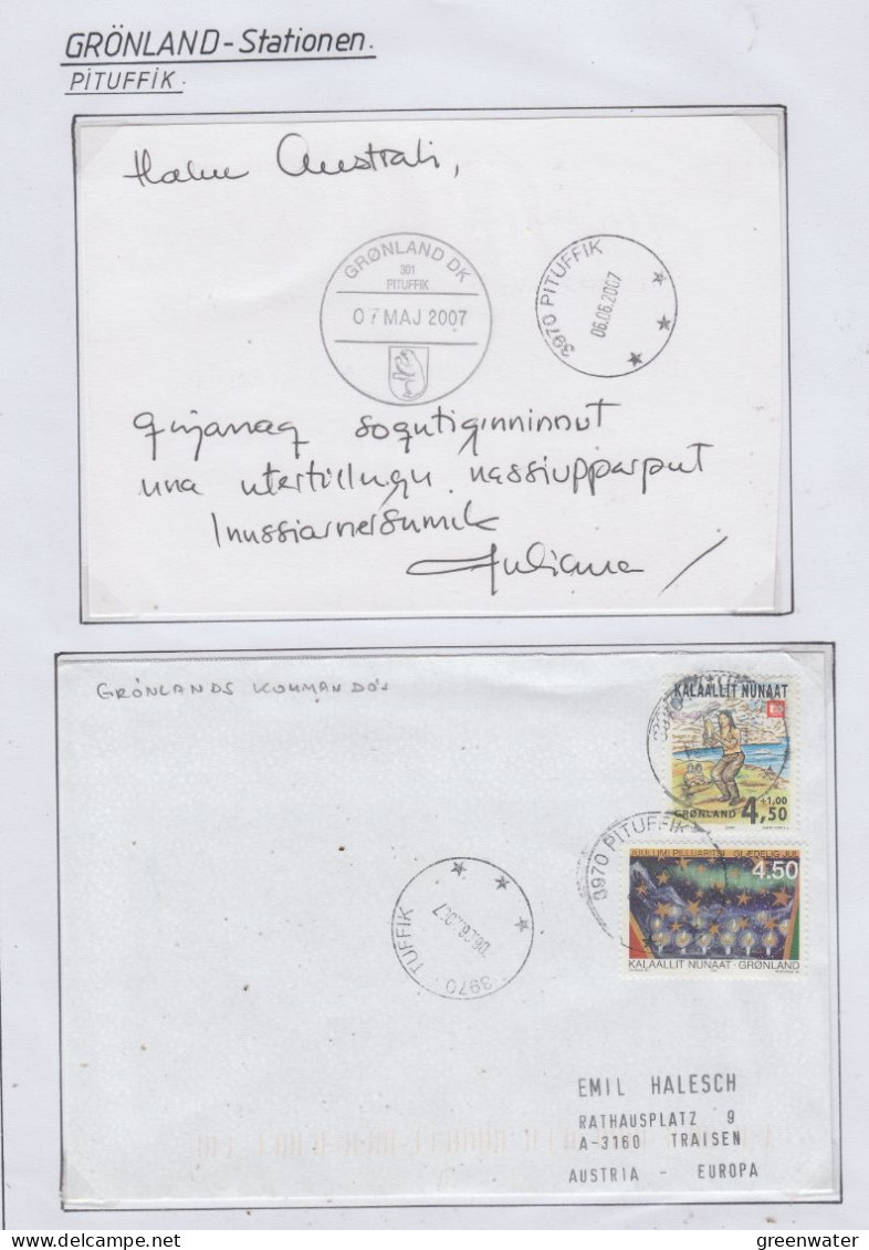 Greenland Station Pituffik 4 Covers + Card  (GB160) - Stations Scientifiques & Stations Dérivantes Arctiques