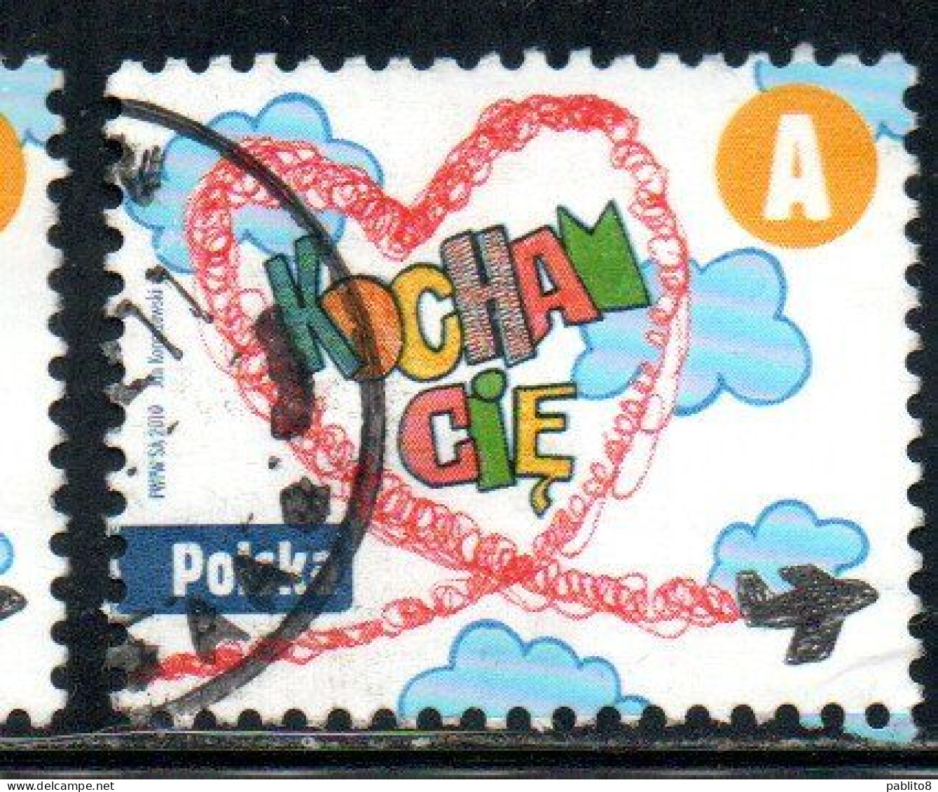 POLONIA POLAND POLSKA 2010 LOVE A USED USATO OBLITERE' - Used Stamps